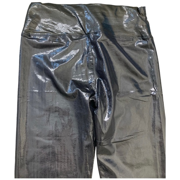 NWT YU & ME Paris Shimmery Textured Faux Leather Leggings Black Size Medium - Picture 4 of 9
